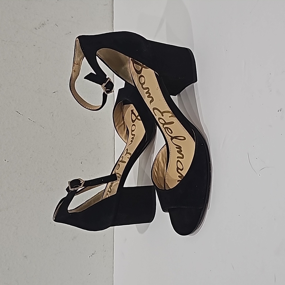 Sam Edelman Black Block Heel Ankle Strap Sandals